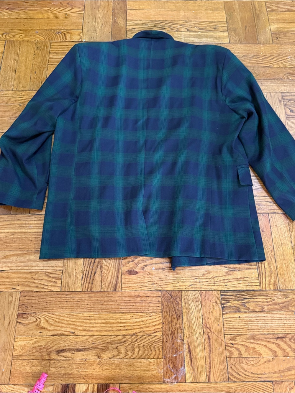 Double-Breasted Green & Black Plaid Blazer - Men - Picture 12 of 13